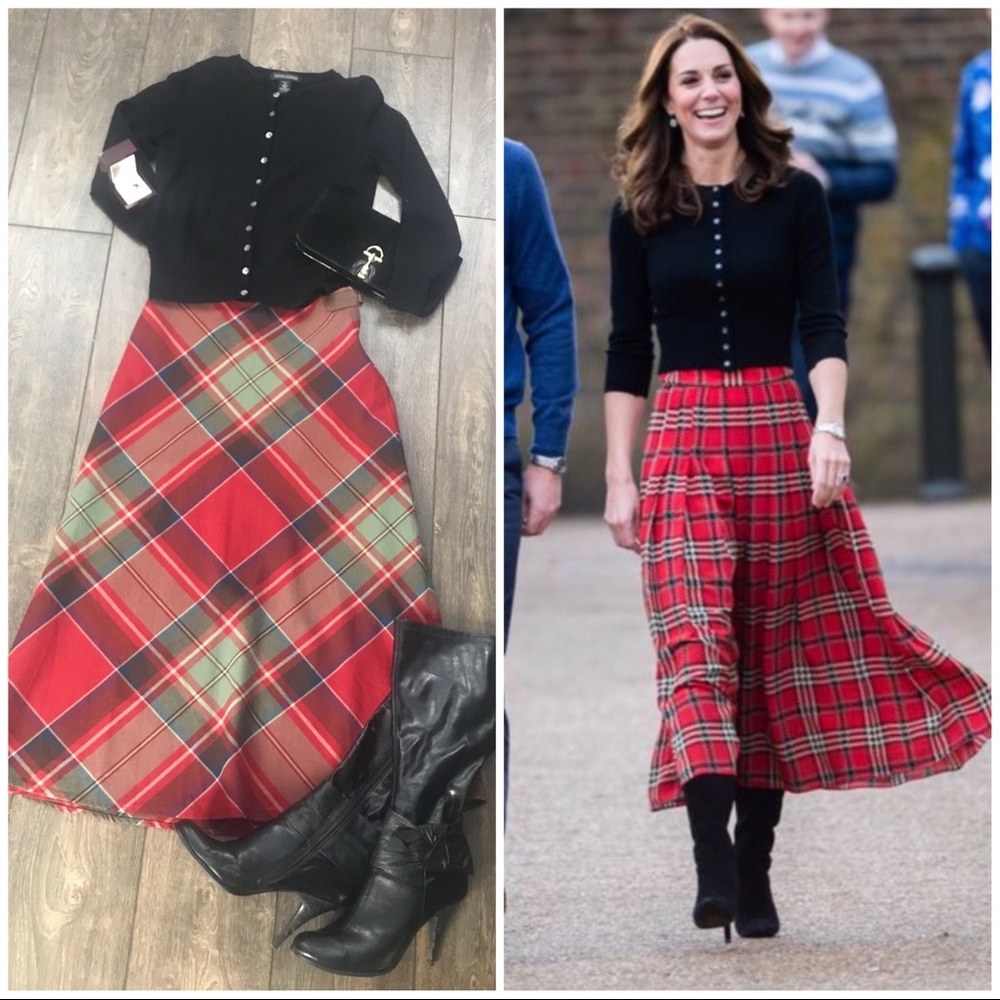 {Ralph Lauren} 100% Wool Plaid Skirt 4
